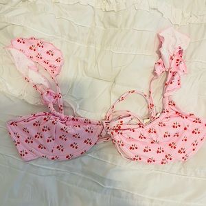 Frankies Bikini's Pink Strawberry Top